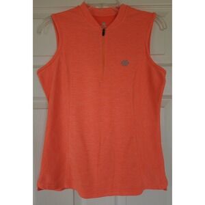 Mofiz Women Athletic Sleeveless Top Small Orange 1/4 Zip Golf Tennis Pickle Ball